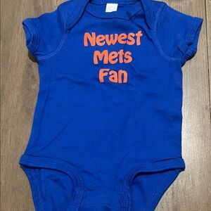 Rabbit Skins Blue and Orange 'Newest Mets Fan' Bodysuit